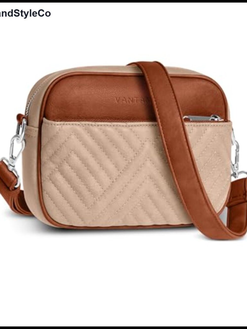 Quilted Vegan Leather Anti-Theft RFID Blocking Crossbody Bag with Adjustable